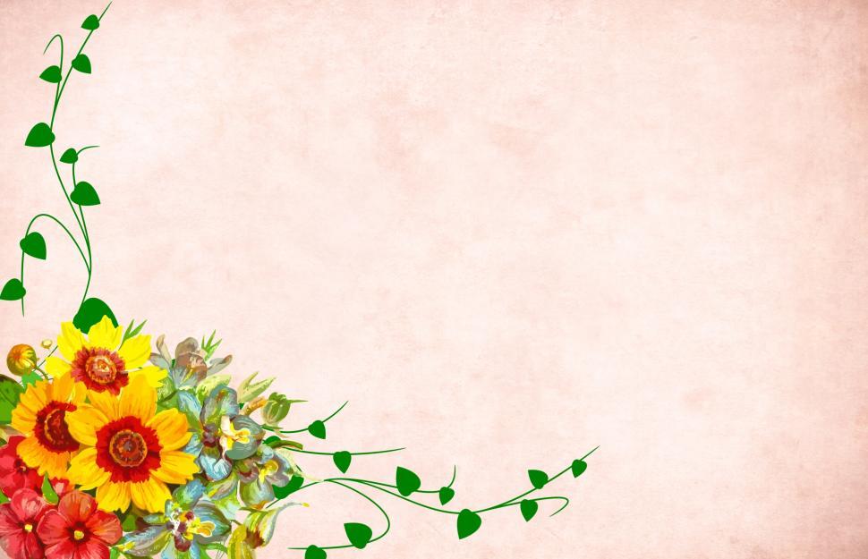 Free Image of Flower background - Cluster with Green Vines 