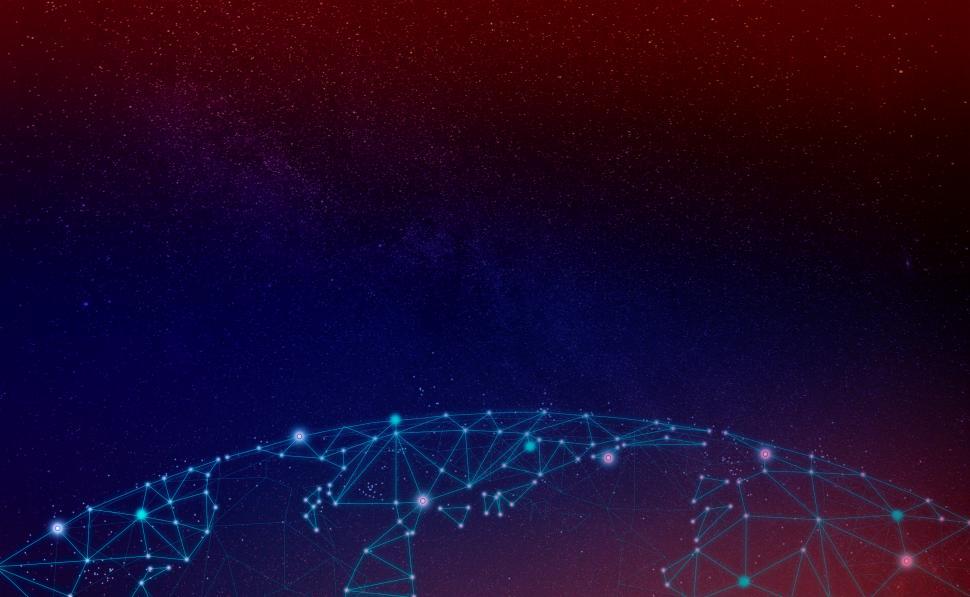Free Image of Network with Milky Way Background 