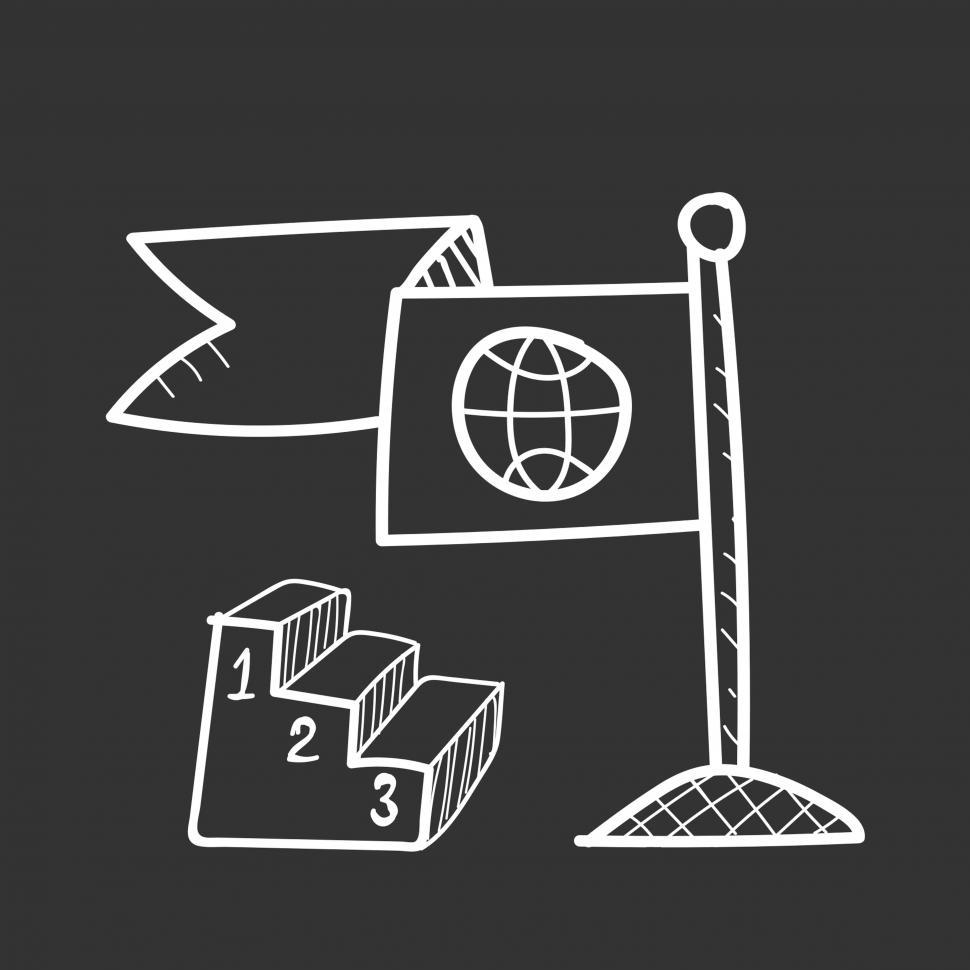 Free Image of 1 2 3 podium and flag vector icon 