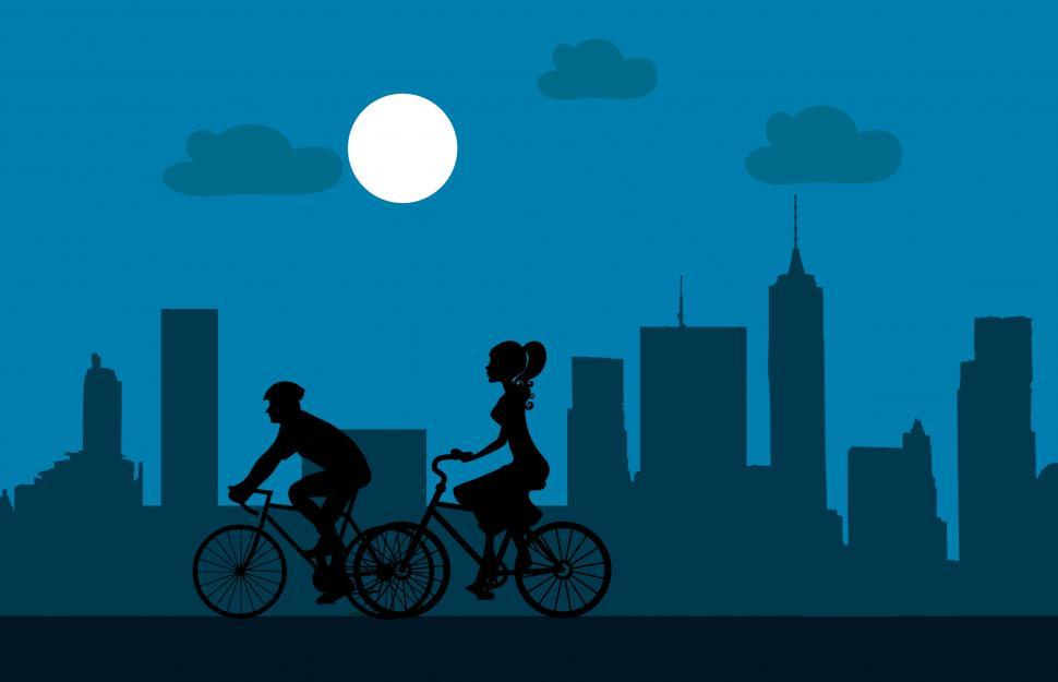 Free Image of Cycling at night  