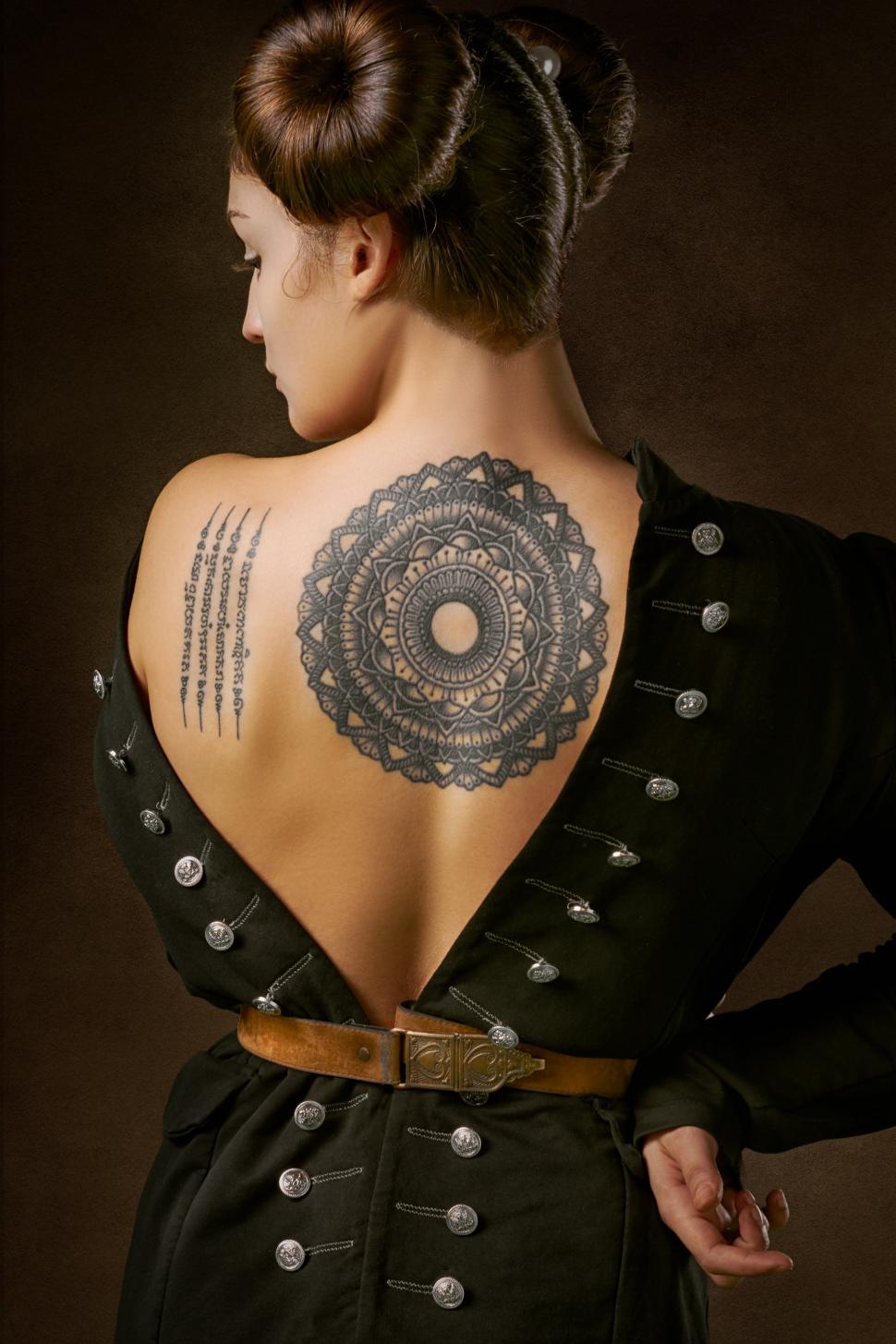 Free Image of Girl with the Mandala Tattoo  