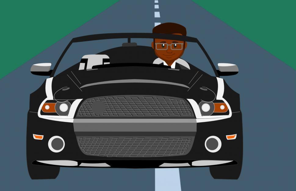 Free Image of African man driving car  