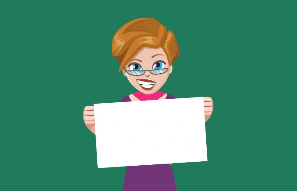 Free Image of Woman advertising  