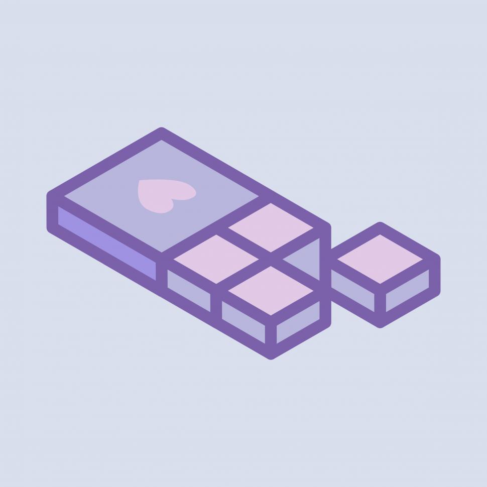 Free Image of A chocolate bar with a heart on its wrapper vector icon 