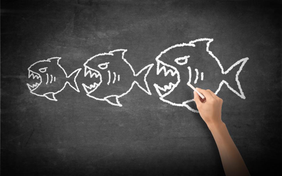 Free Image of Fish Eats Fish - Competition Concept - Illustration 