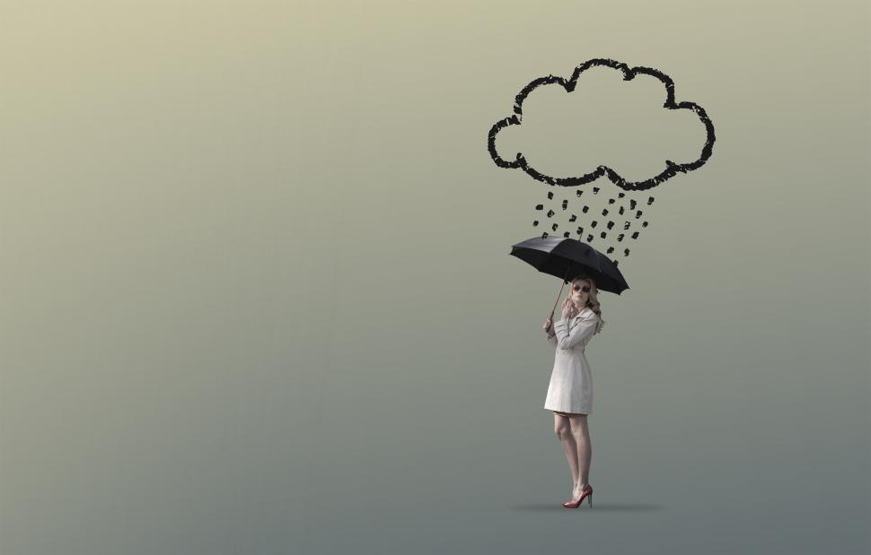 Free Image of Confident Woman Under Storm Cloud - Self Confidence Concept - Wi 
