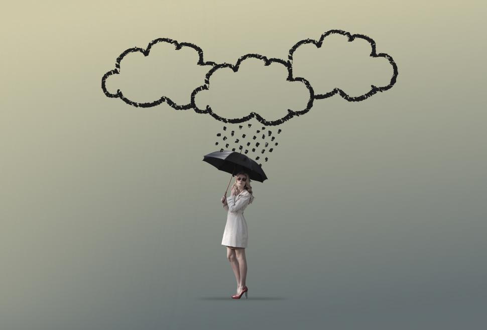 Free Image of Confident Woman Under Storm Clouds - Self Confidence Concept 