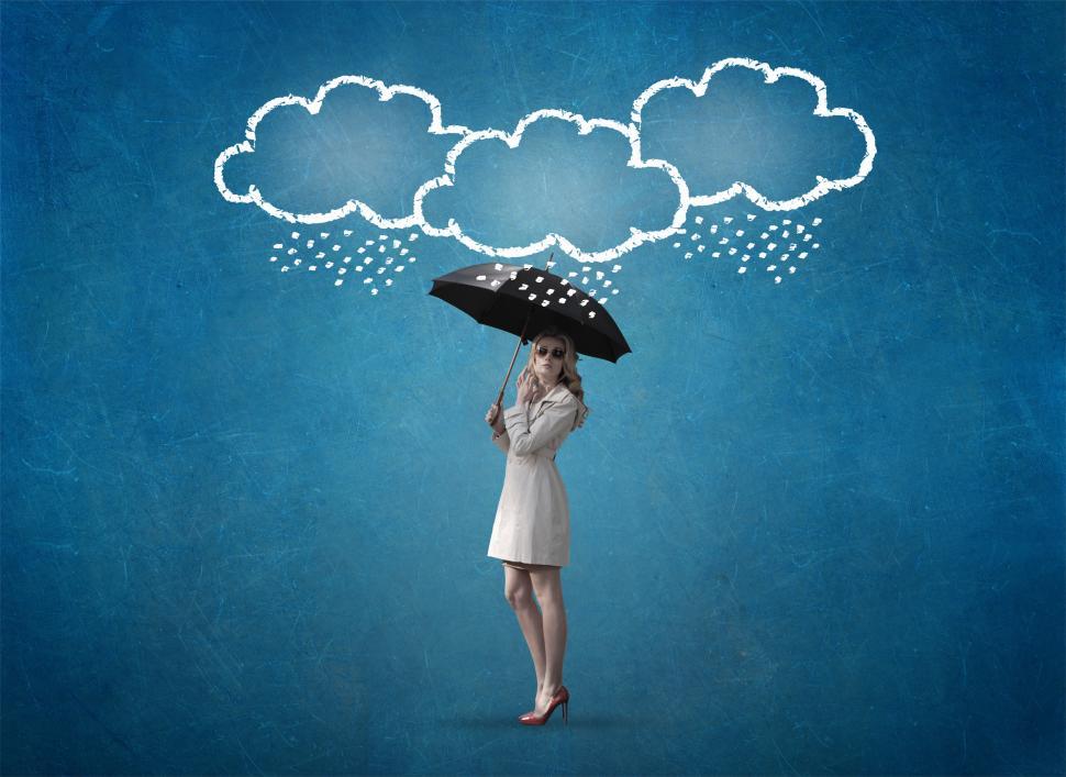 Free Image of Confident Woman Under Storm Clouds - Self Confidence Concept - B 