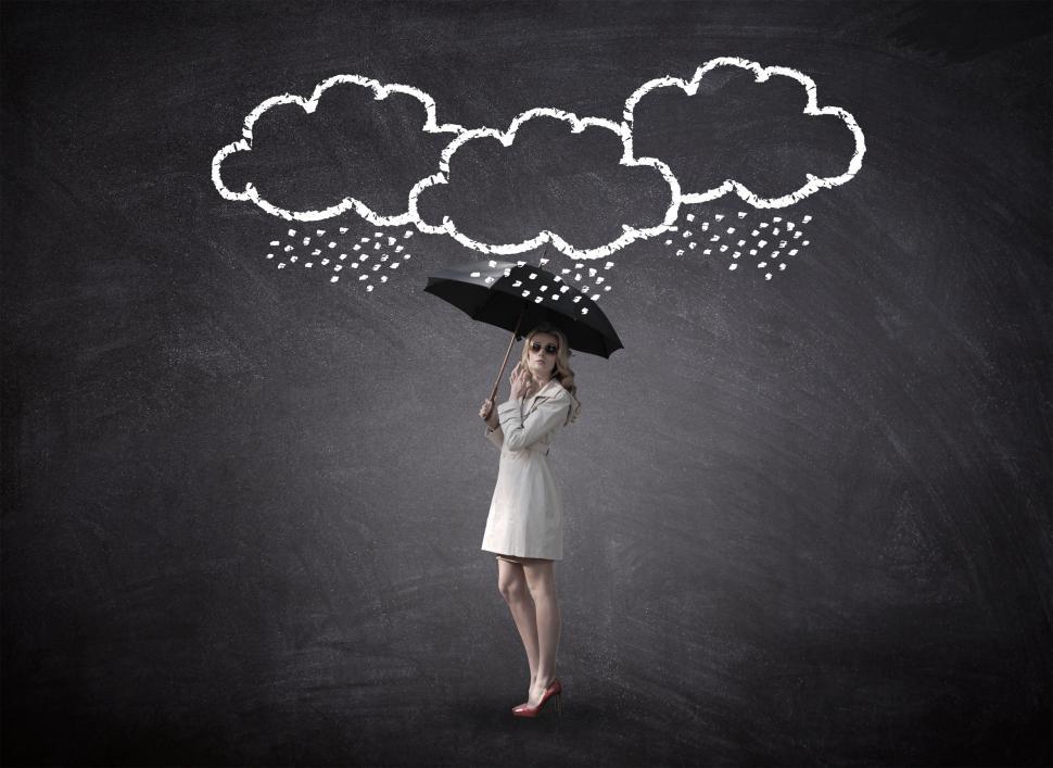 Free Image of Confident Woman Under Storm Clouds - Self Confidence Concept - O 