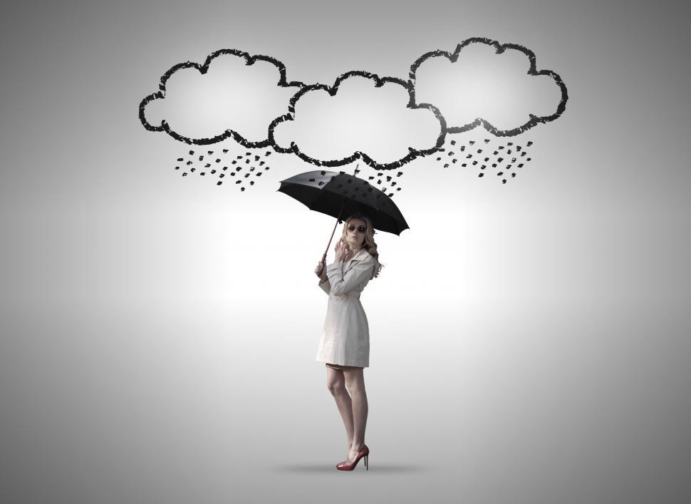 Free Image of Confident Woman Under Storm Clouds - Self Confidence Concept - S 