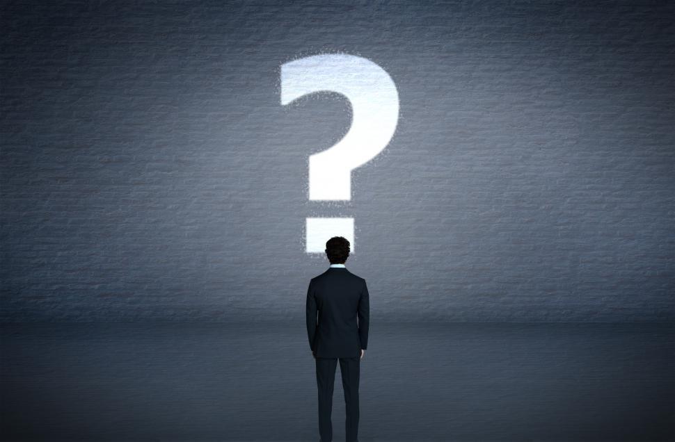 Free Image of Man Facing Interrogation Mark on Wall - Life Choices - Business  