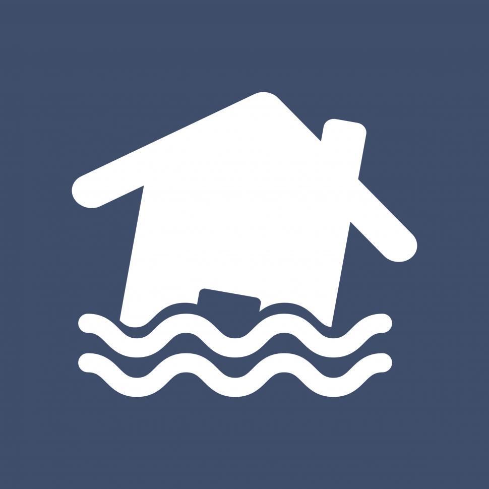 Free Image of Disaster, flood risk, home, storm, water vector icon 