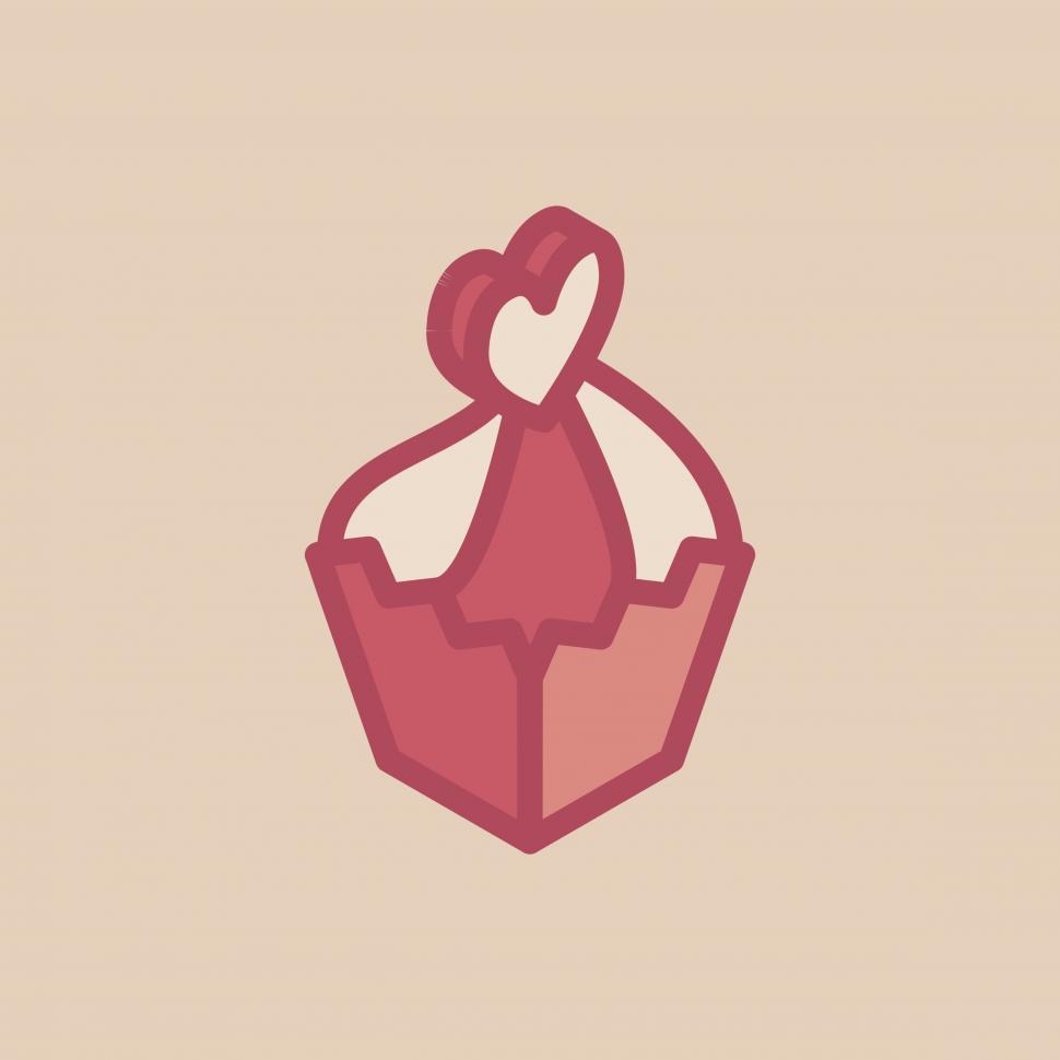 Free Image of Cake with a heart as its topping vector icon 