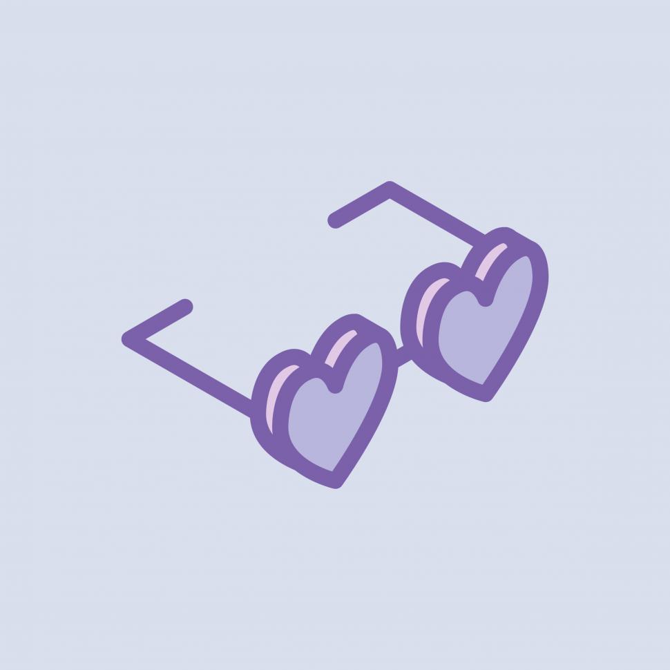 Free Image of heart shaped sunglasses vector icon 