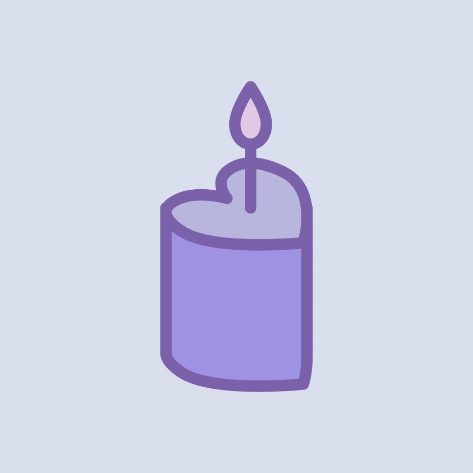 Free Image of Heart shaped cake with a candle vector icon 