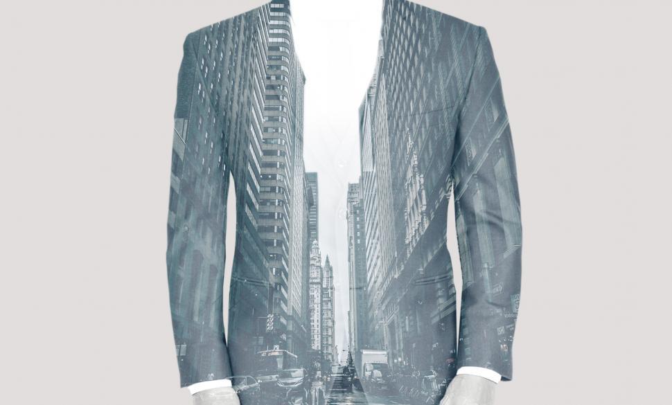 Free Image of Double Exposure of Businessman Over Cityscape - Success and Achi 