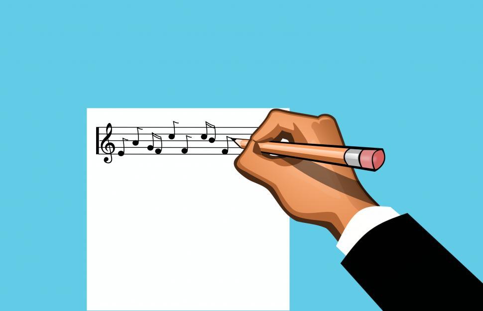 Free Image of Music notes writing  