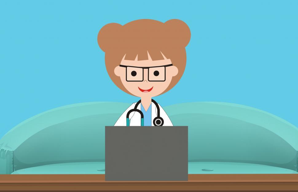 Free Image of Doctor using laptop  