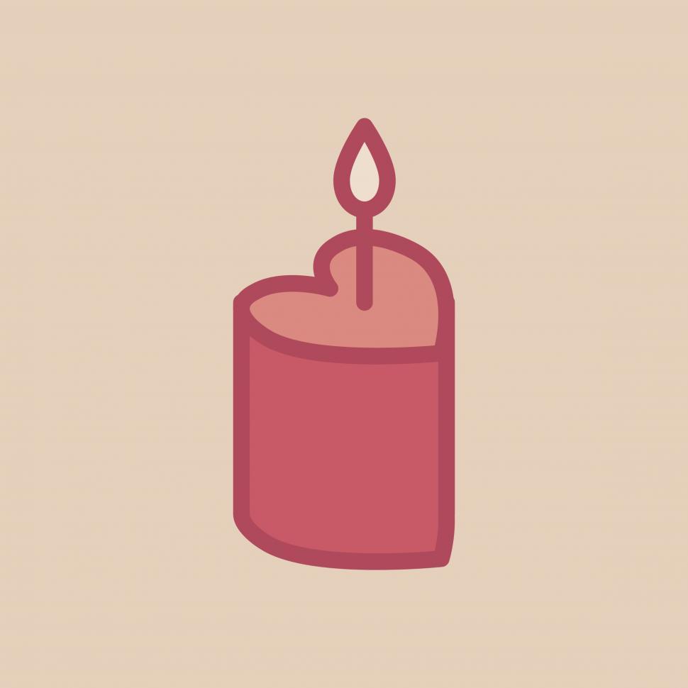 Free Image of Heart shaped cake with a candle vector icon 