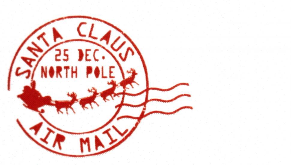 Free Image of Santa Claus Christmas Post Mark Stamp  