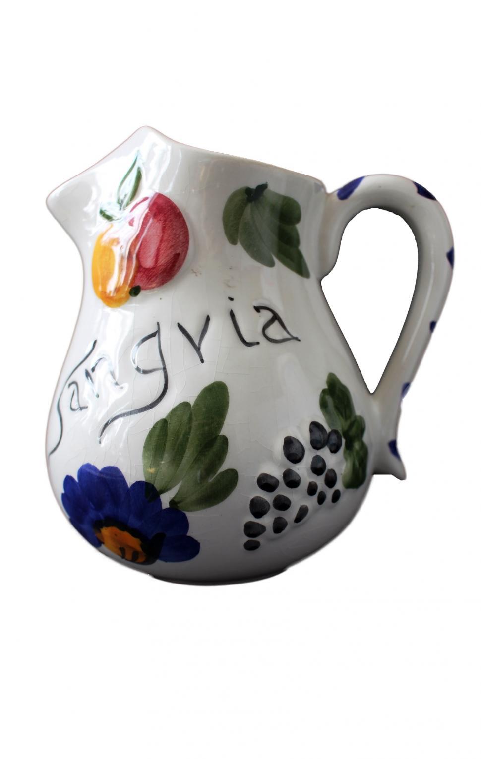 Free Image of Large Pottery Sangria Jug  