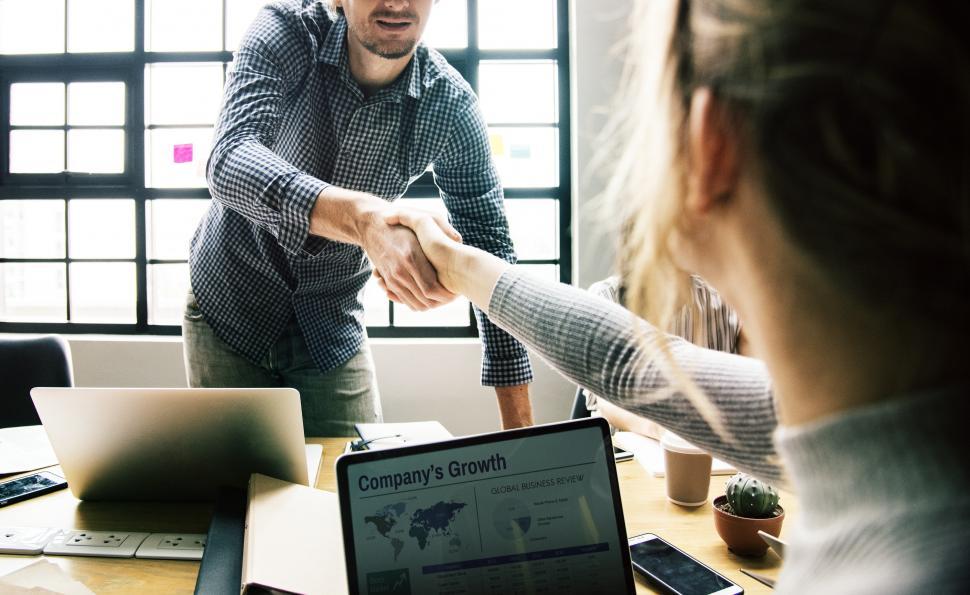 Free Image of Agreement handshake between two people 