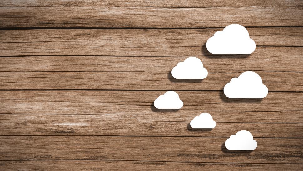 Free Image of Cloud Computing - Wooden Background with Copyspace 