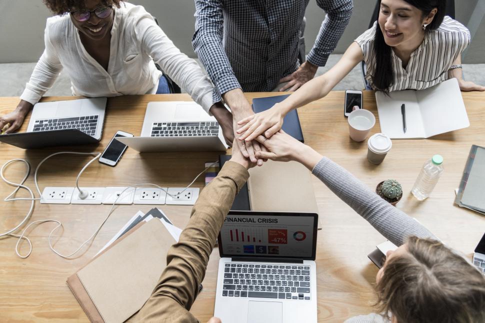 Free Image of Hands in - together after a meeting 