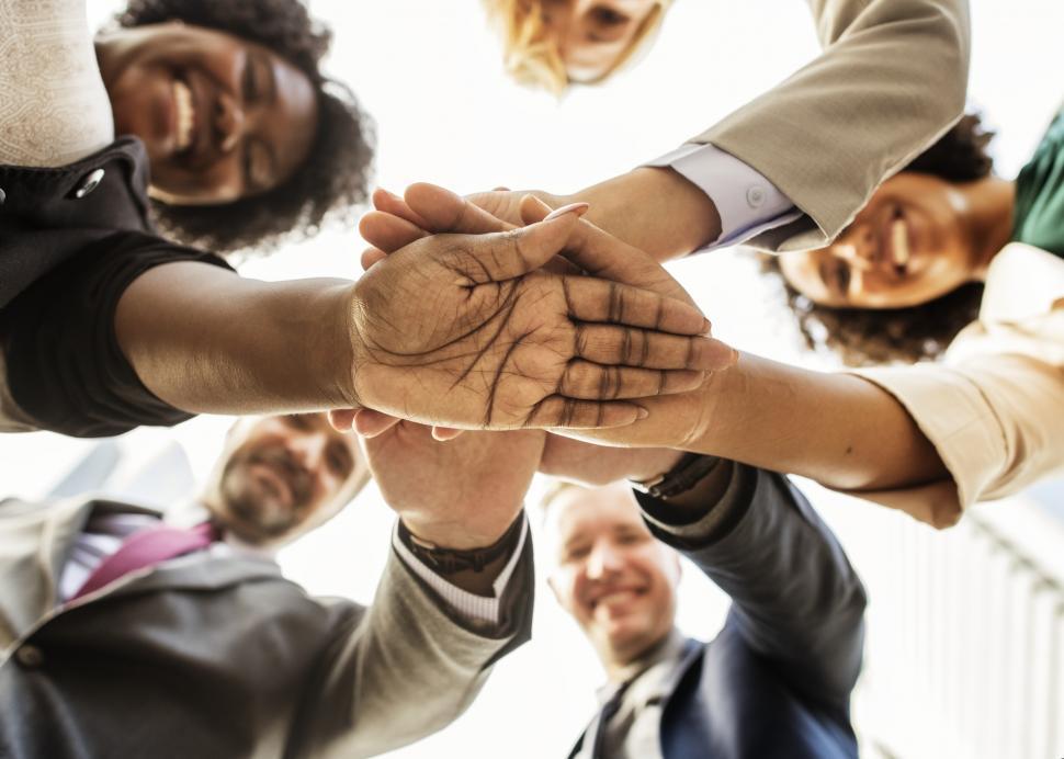 Free Image of Hands grouped together in a huddle 