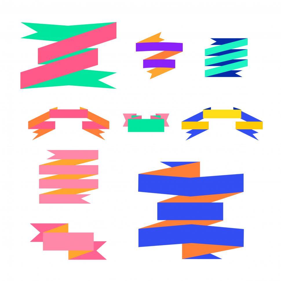 Free Image of Group of Ribbon banners 