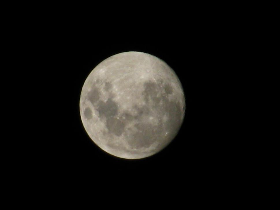 Free Image of Full Moon Shining in Dark Sky 