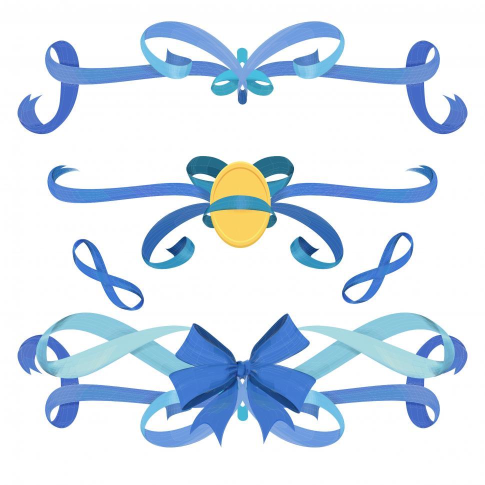 Free Image of Ribbon and bow banner icons vector 