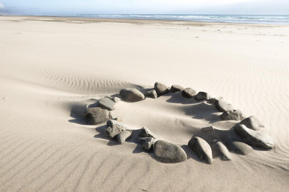 Free Image of Fire Ring on the Beach 