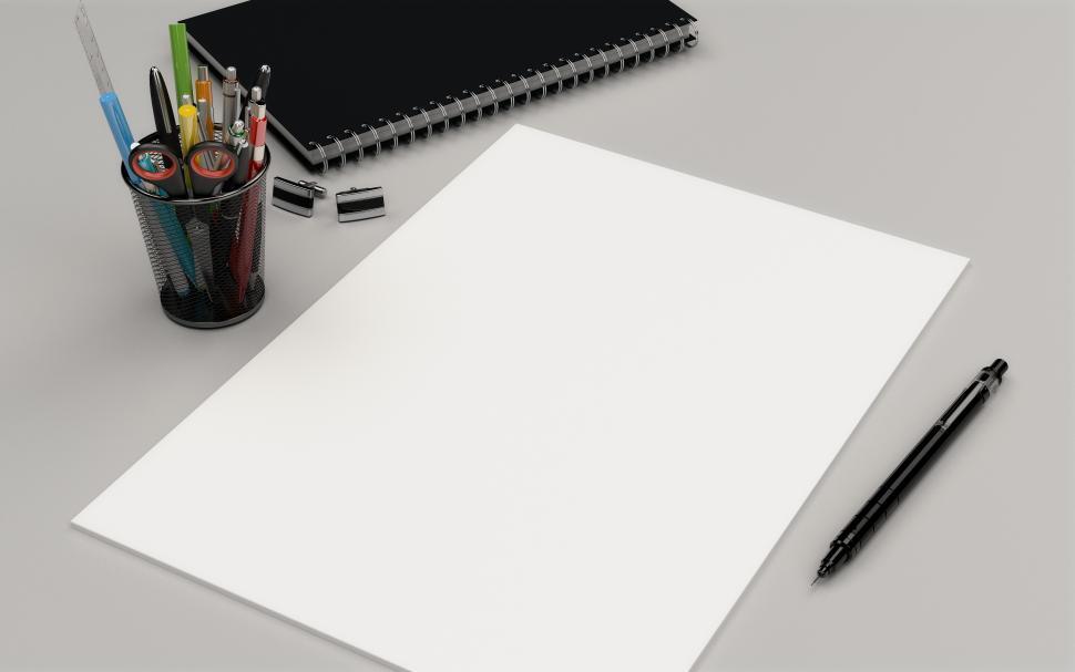 Free Image of blank paper mockup  