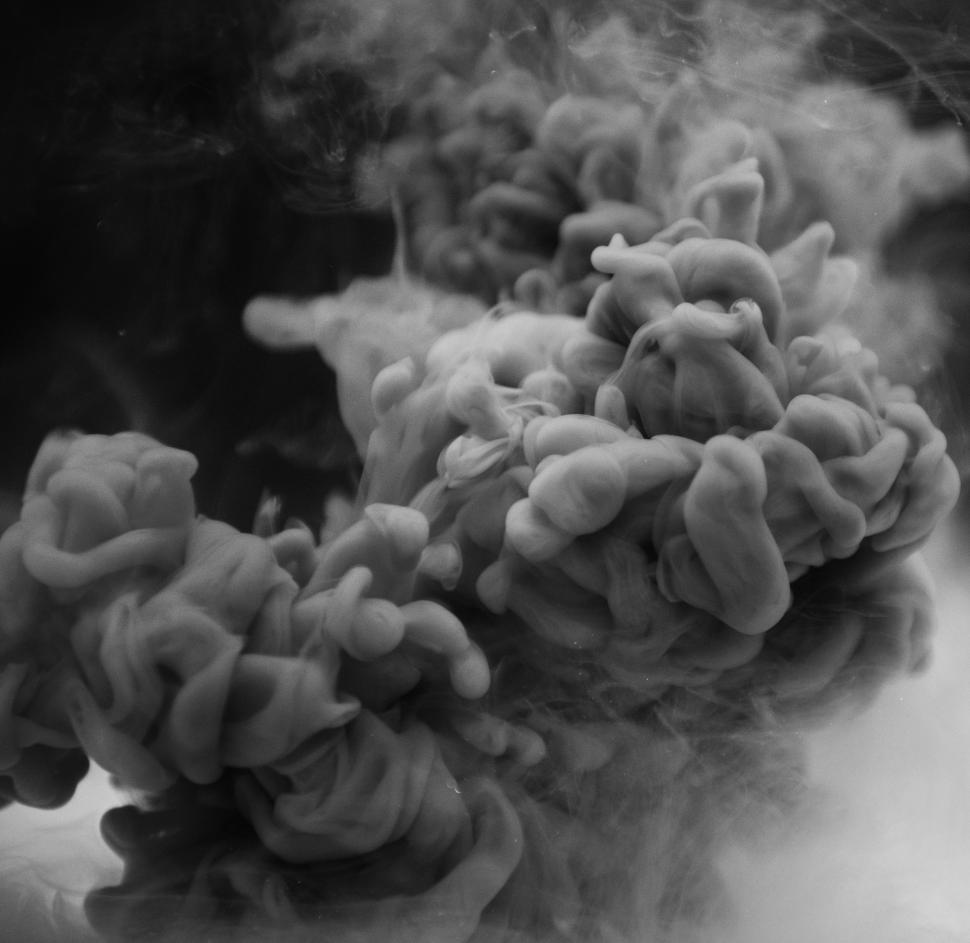 Free Image of An abstract pattern of ink swirling in water 