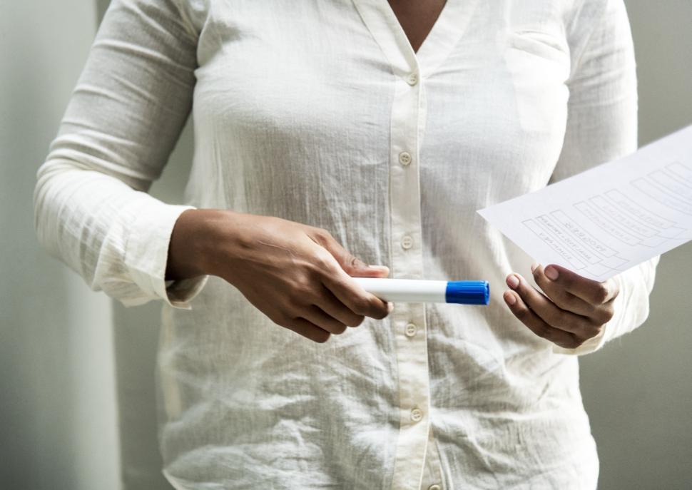 Free Image of Close up of an  woman of African descent leading meeting 