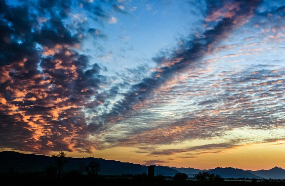 Free Image of Sunset Sky with dramatic clouds 
