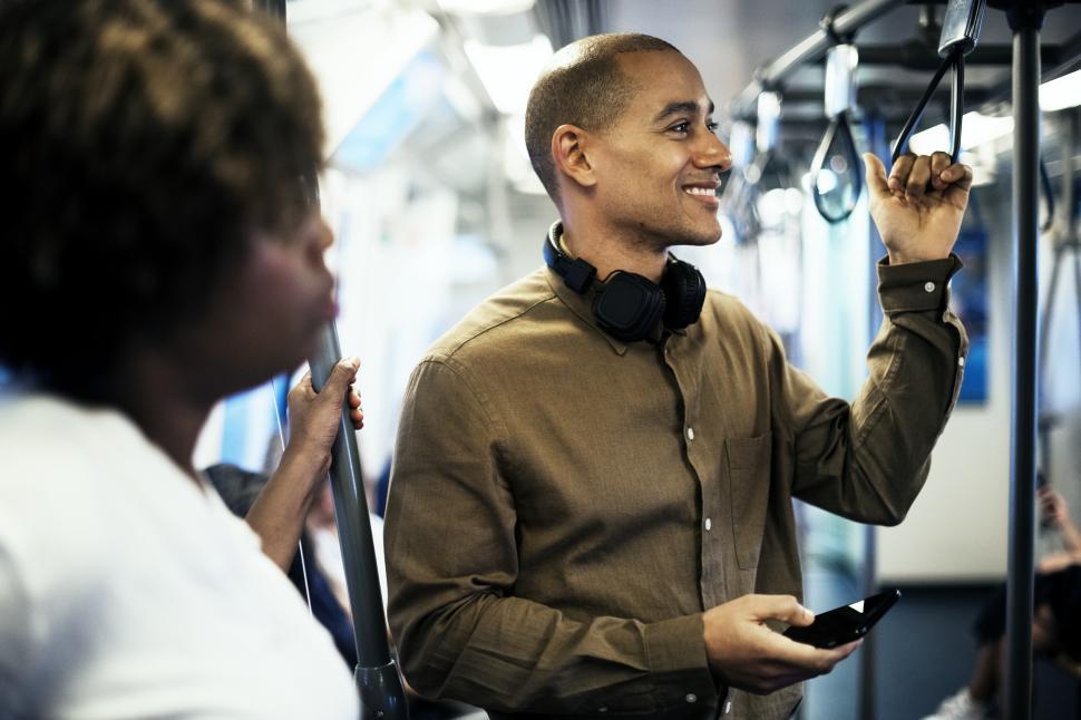 Free Image of A young passenger in a train 