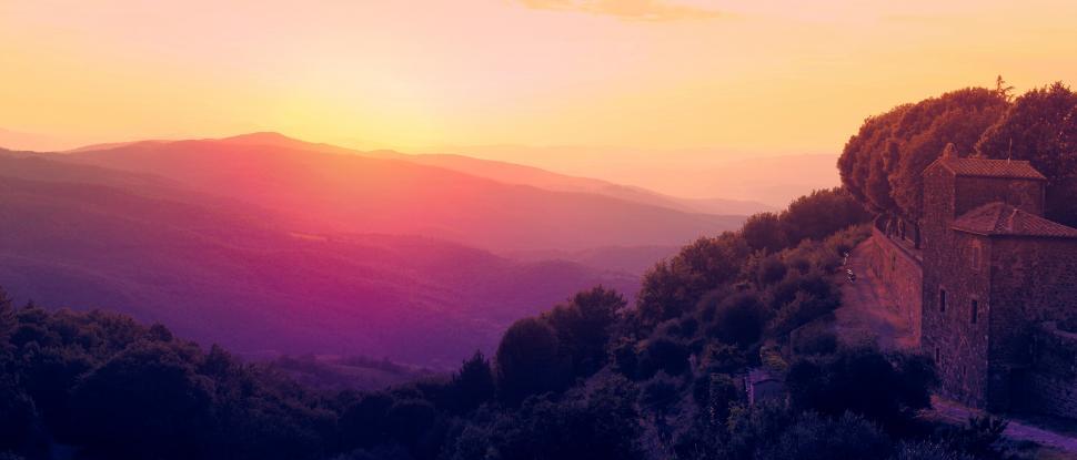 Free Image of Tuscany - Italy - View of Countryside from Montalcino 