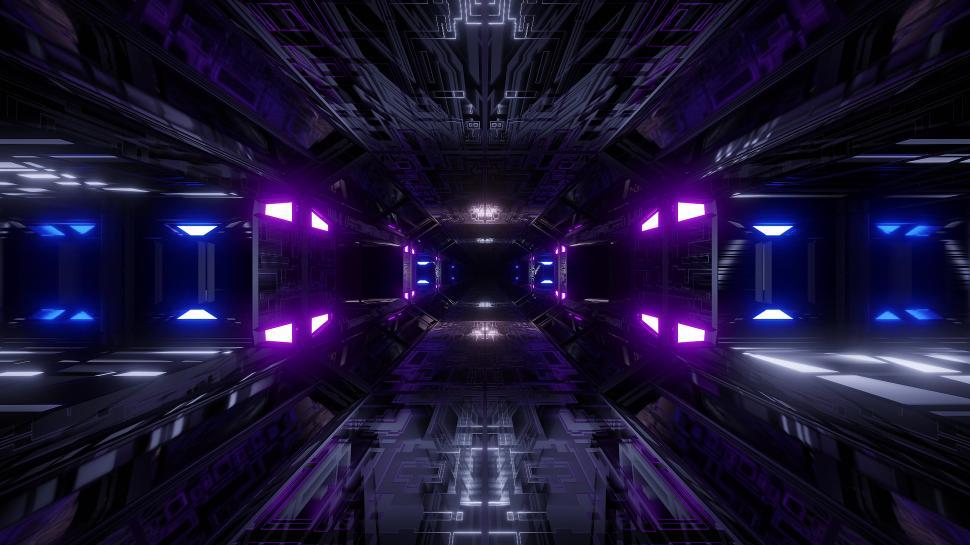 Free Image of futuristic science-fiction tunnel corridor 3d illustration  