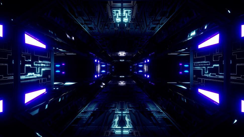 Free Image of futuristic science-fiction tunnel corridor 3d illustration background wallpaper  
