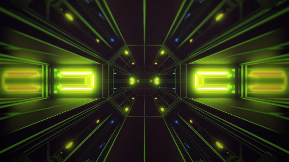 Free Image of futuristic science-fiction tunnel corridor 3d illustration background  