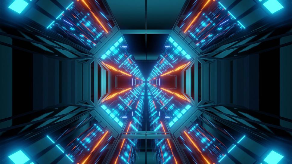 Free Image of futuristic science-fiction tunnel corridor 3d illustration background wallpaper futuristic science-fiction tunnel corridor 3d illustration background wallpaper 