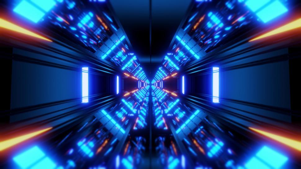 Free Image of futuristic science-fiction tunnel corridor 3d illustration background wallpaper  