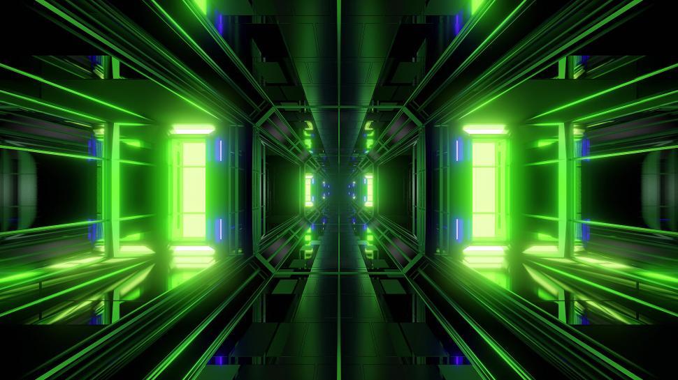 Free Image of futuristic science-fiction tunnel corridor 3d illustration background 