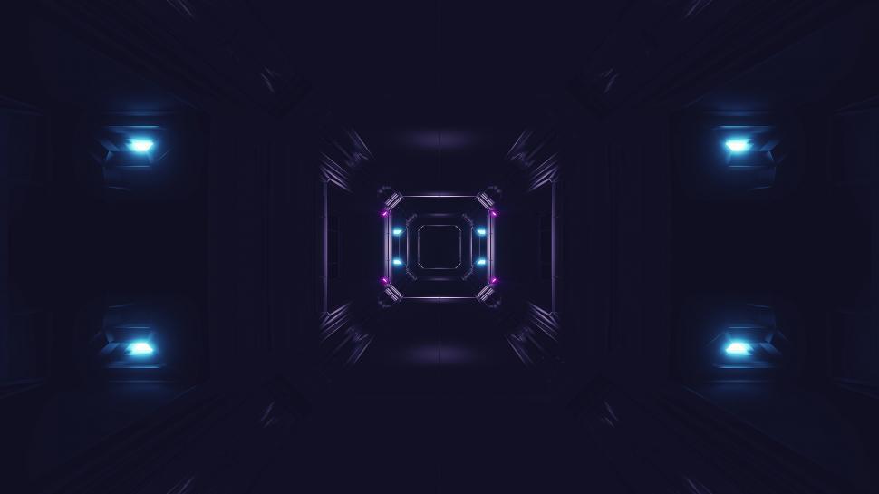 Free Image of futuristic science-fiction tunnel corridor 3d illustration background 