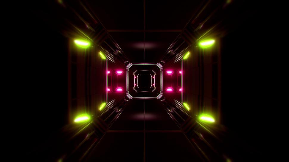 Free Image of futuristic science-fiction tunnel corridor 3d illustration background 