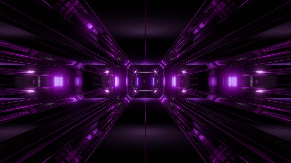 Free Image of futuristic science-fiction tunnel corridor 3d illustration background 