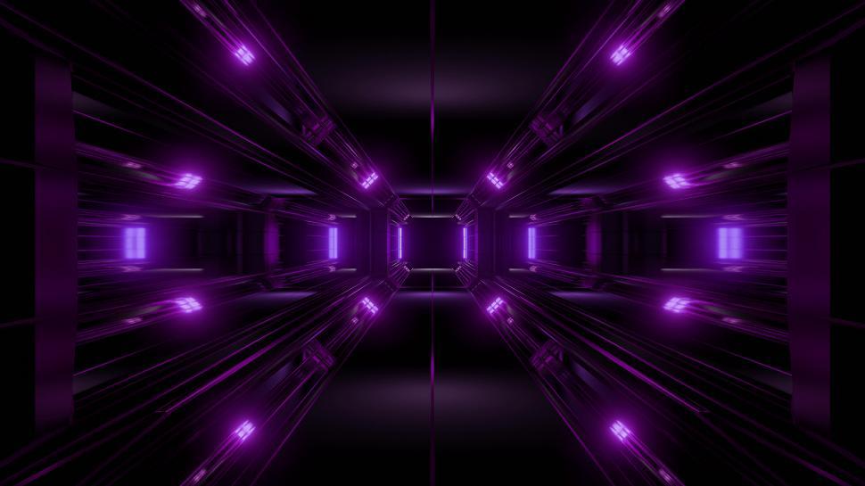 Free Image of futuristic science-fiction tunnel corridor 3d illustration background 