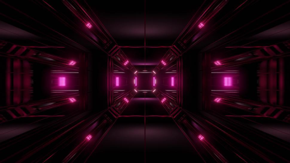 Free Image of futuristic science-fiction tunnel corridor 3d illustration background 